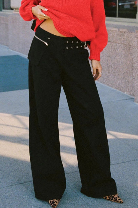 Wide Leg Jeans with Pockets | Hanalas
