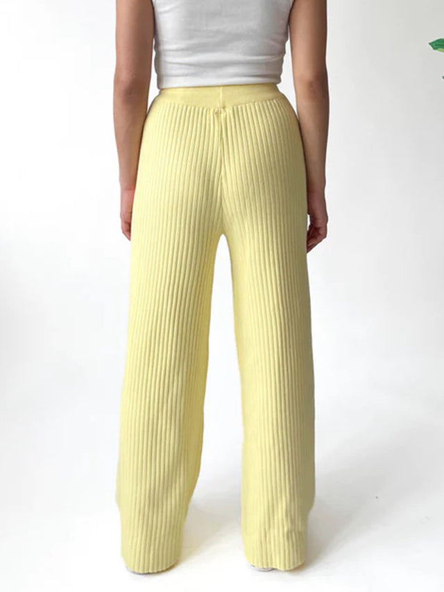 Ribbed Wide Leg Sweater Pants | Hanalas