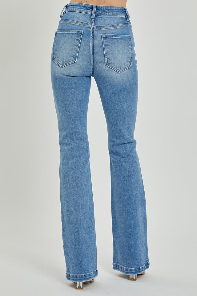 RISEN Full Size High Rise Button Fly Bootcut Jeans Trendsi Hanalas