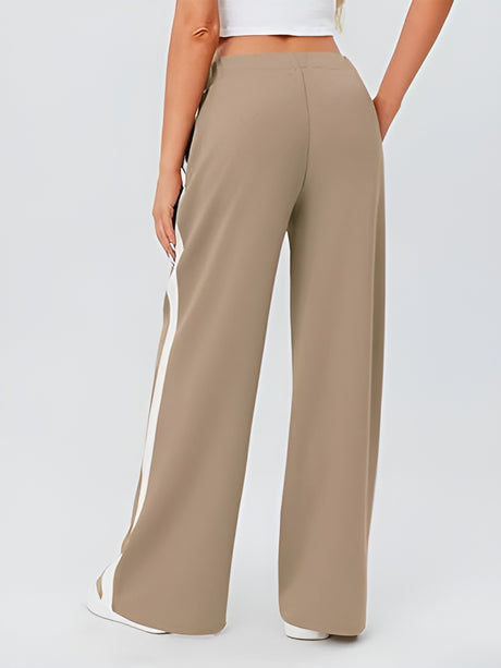 Side Striped Wide Leg Pants | Hanalas