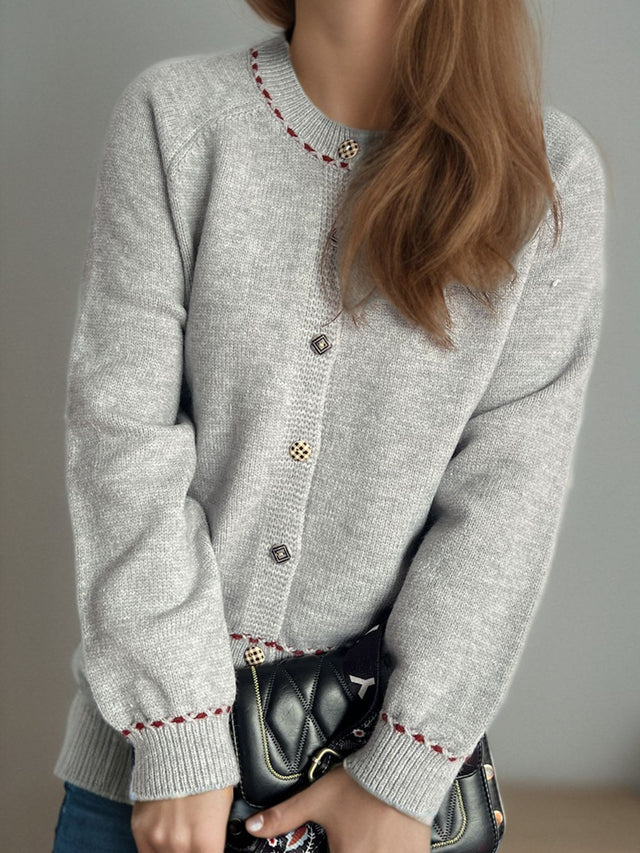 Button Down Long Sleeve Cardigan Trendsi Hanalas