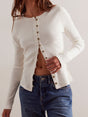 Button Up Round Neck Long Sleeve Cardigan Trendsi Hanalas