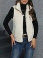 Zip Up Turtleneck Sherpa Vest Coat with Pockets | Hanalas