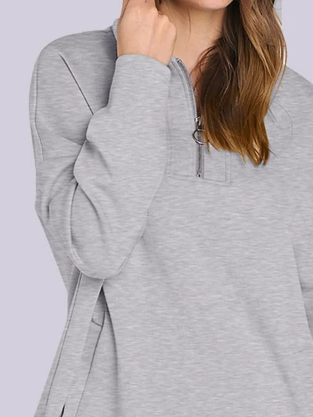 Quarter Zip Long Sleeve Hoodie | Hanalas