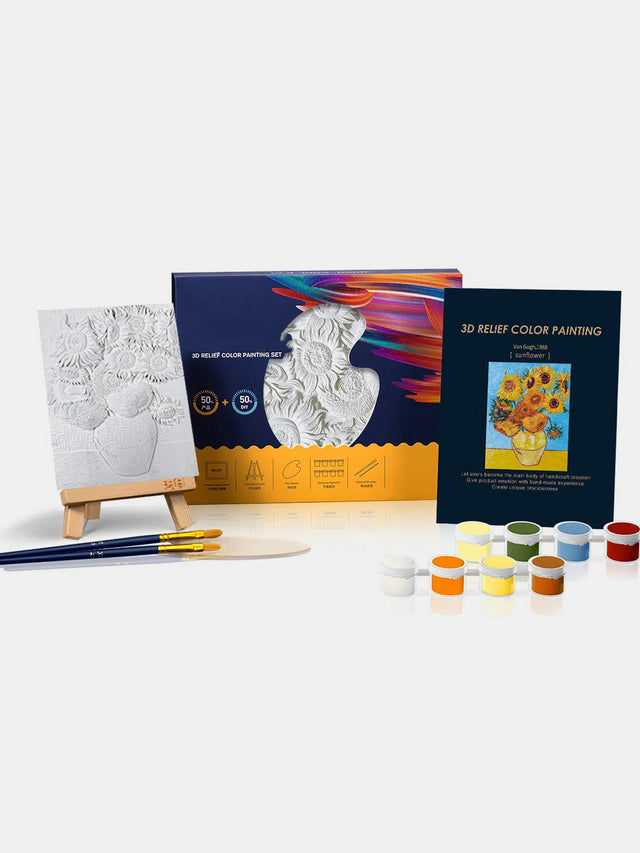 Relief Van Gogh's Sunflowers DIY 3D Oil Painting Kit | Hanalas