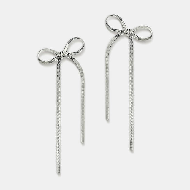 Stainless Steel Bow Bar Earrings | Hanalas