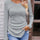 Full Size Ruched V-Neck Long Sleeve T-Shirt | Hanalas