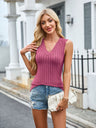 Ribbed Solid Color V-Neck Tank | Hanalas