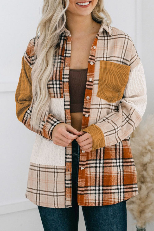 Plaid Button Up Long Sleeve Shacket | Hanalas