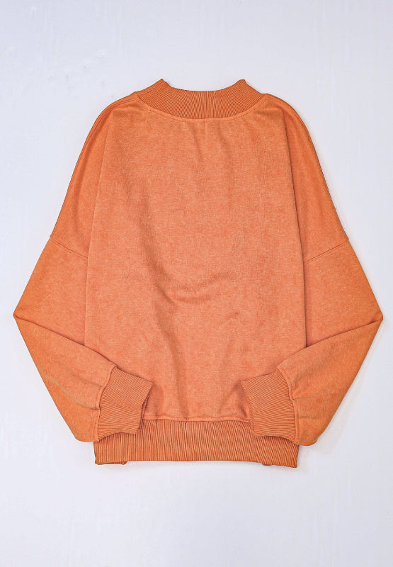 Mock Neck Dropped Shoulder Sweatshirt | Hanalas