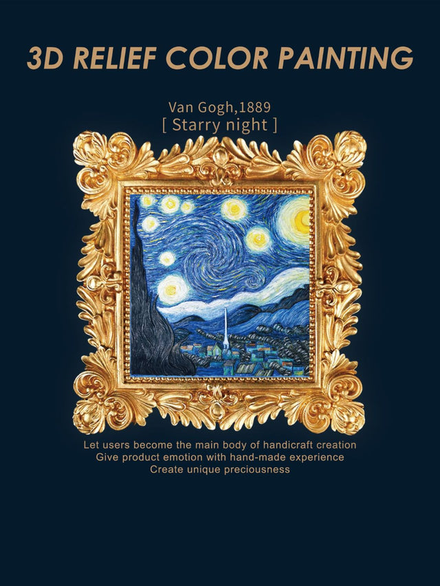 Relief Van Gogh's Starry Night DIY 3D Oil Painting Kit | Hanalas