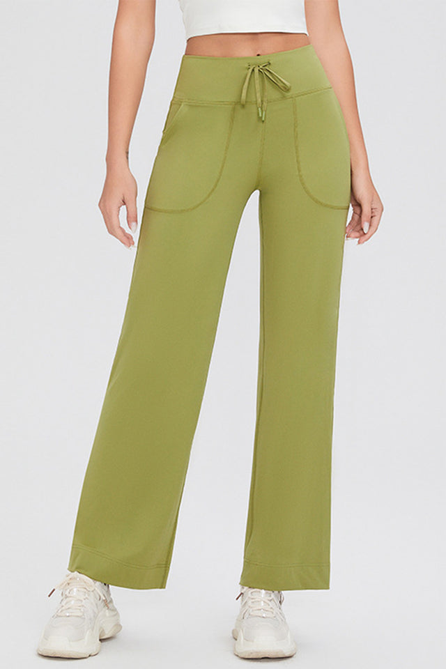 Basic Bae Full Size Drawstring High Waist Pants with Pockets | Hanalas