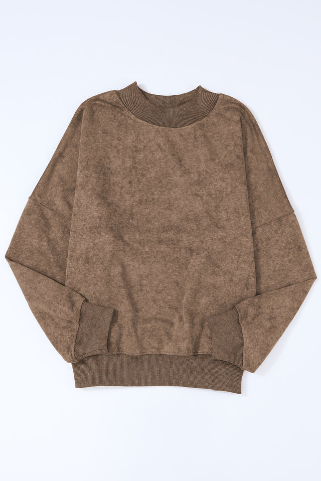 Mock Neck Dropped Shoulder Sweatshirt | Hanalas