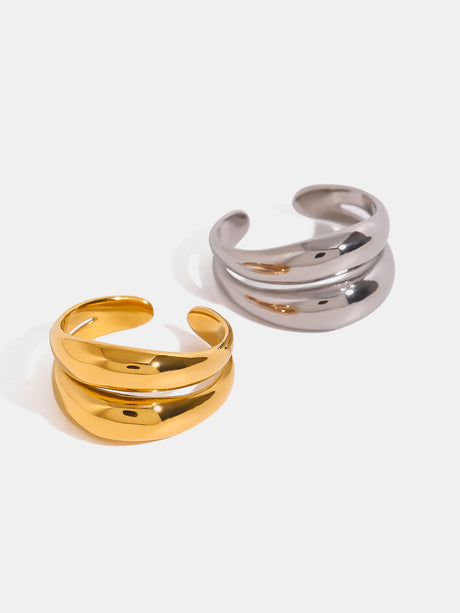 Stainless Steel Double-Layered Ring Trendsi Hanalas