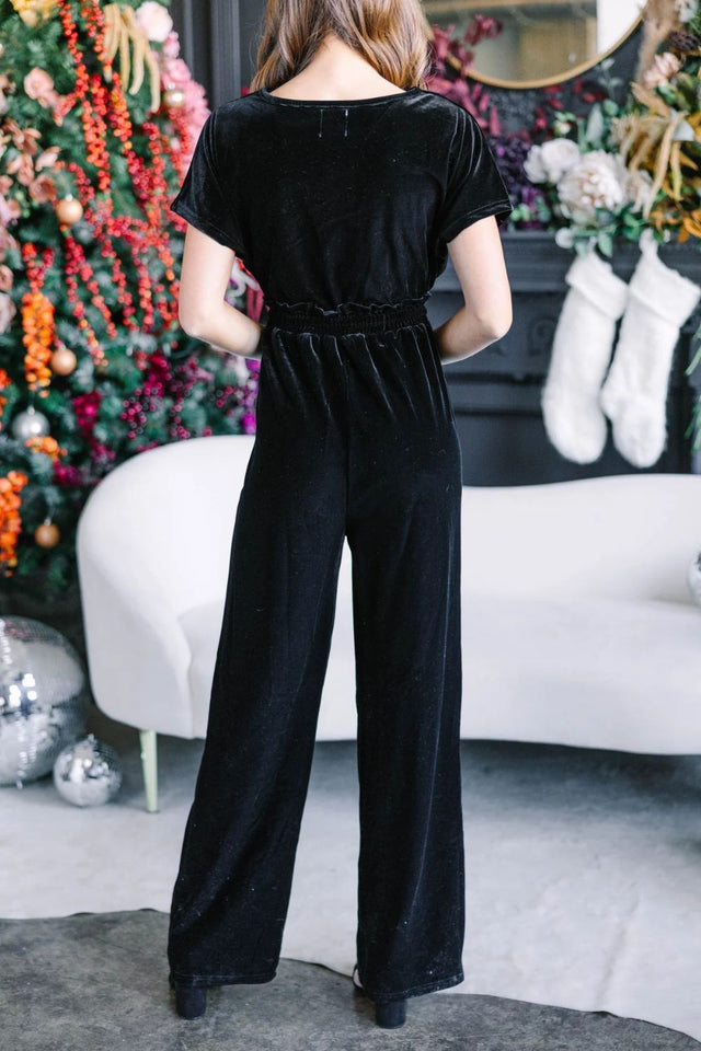 Drawstring Surplice Short Sleeve Jumpsuit | Hanalas