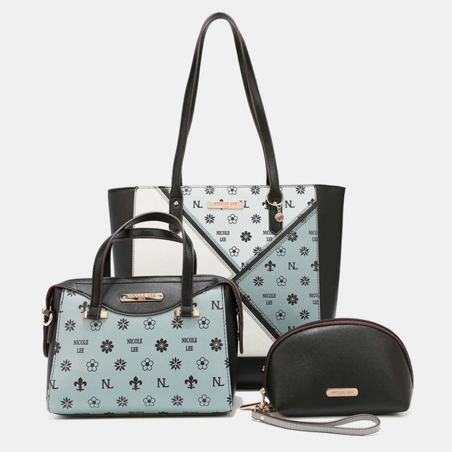 Nicole Lee USA 3-Piece Color Block Handbag Set | Hanalas