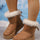 Faux Fur Suede Round Toe Boots | Hanalas