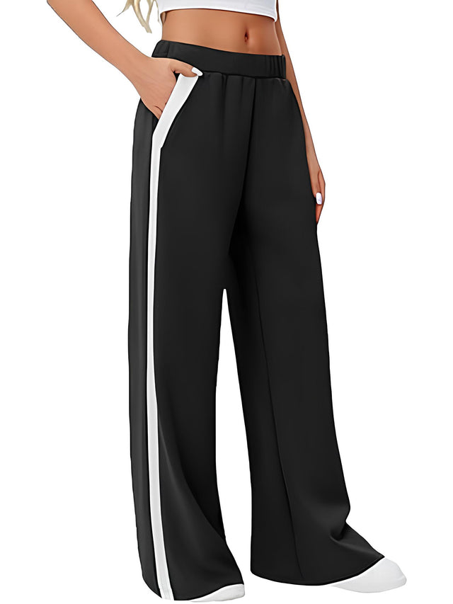 Side Striped Wide Leg Pants | Hanalas