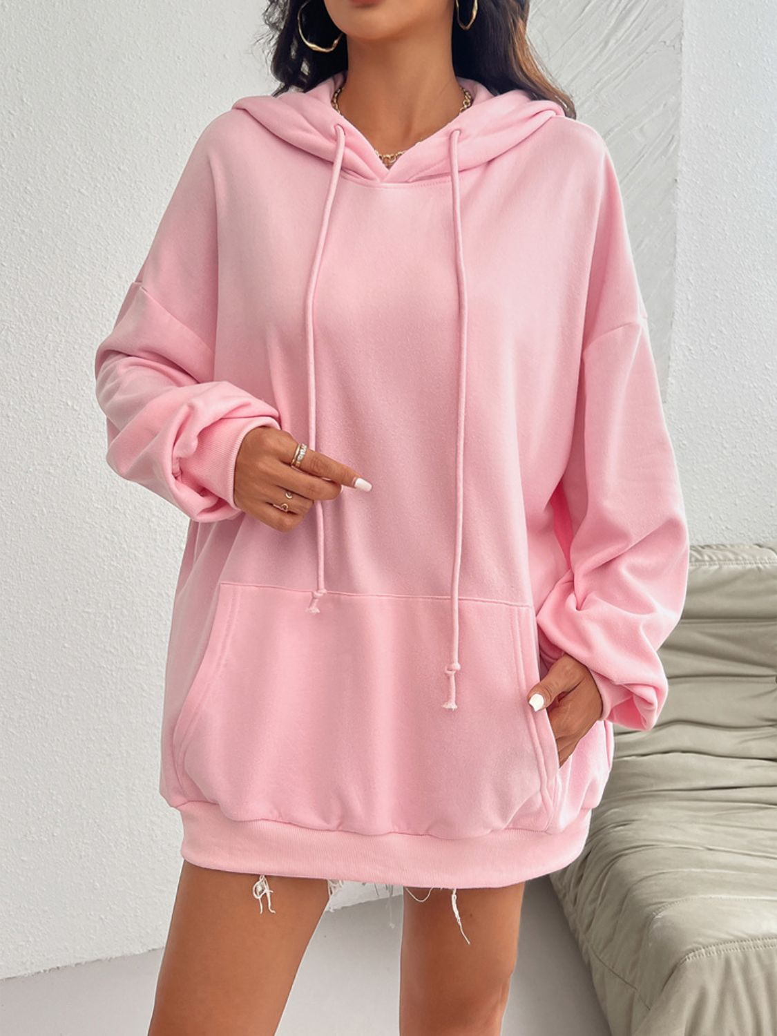 Devine Drawstring Long Sleeve Hoodie