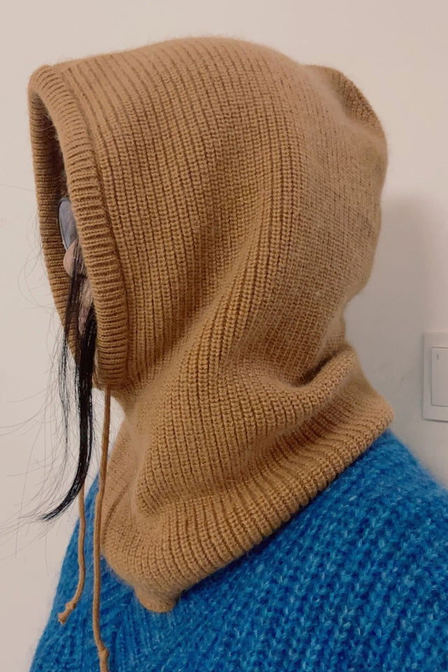 Drawstring Solid Color Thermal Knit Hat | Hanalas