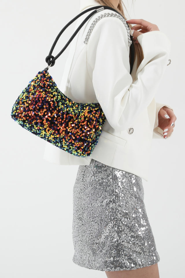 Sequin Double Strap Shoulder Bag | Hanalas