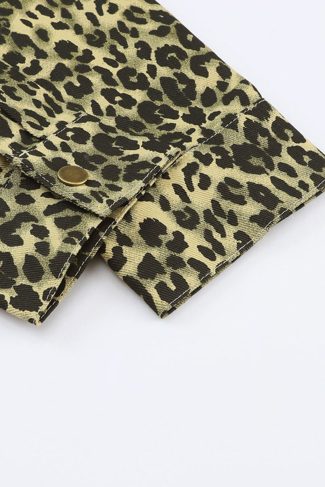 High-Low Leopard Snap Down Shacket | Hanalas