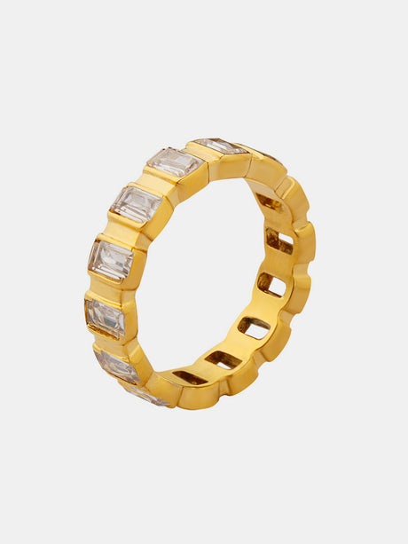 Titanium Steel Inlaid Zircon Ring | Hanalas