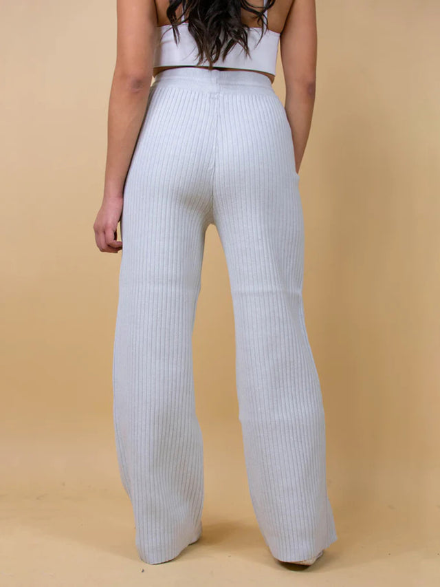 Ribbed Wide Leg Sweater Pants | Hanalas