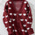 Heart V-Neck Button Up Long Sleeve Cardigan | Hanalas