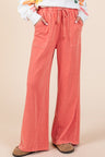 Mittoshop Mineral Wash French Terry Drawstring Wide Leg Pants | Hanalas