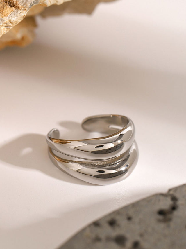 Stainless Steel Double-Layered Ring Trendsi Hanalas