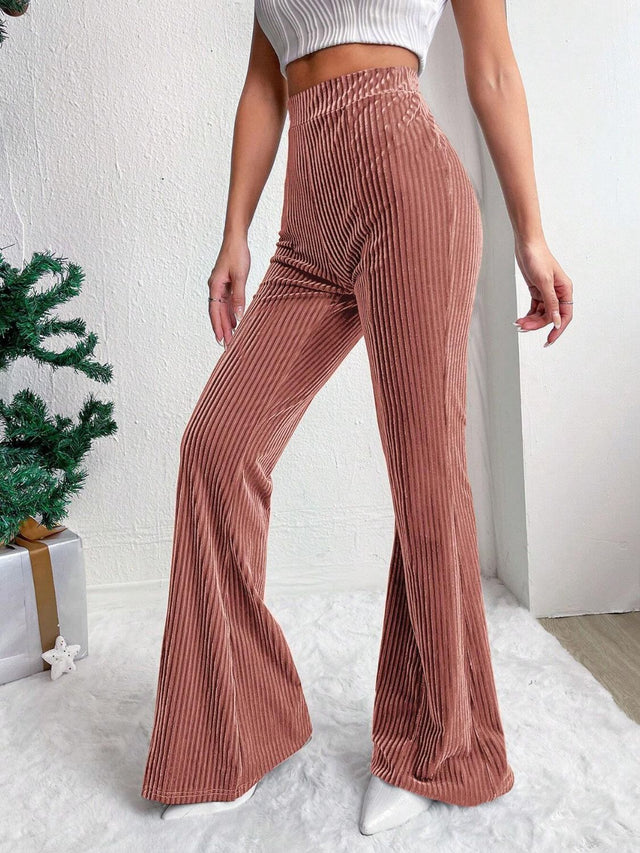 High Waist Flare Pants Trendsi Hanalas