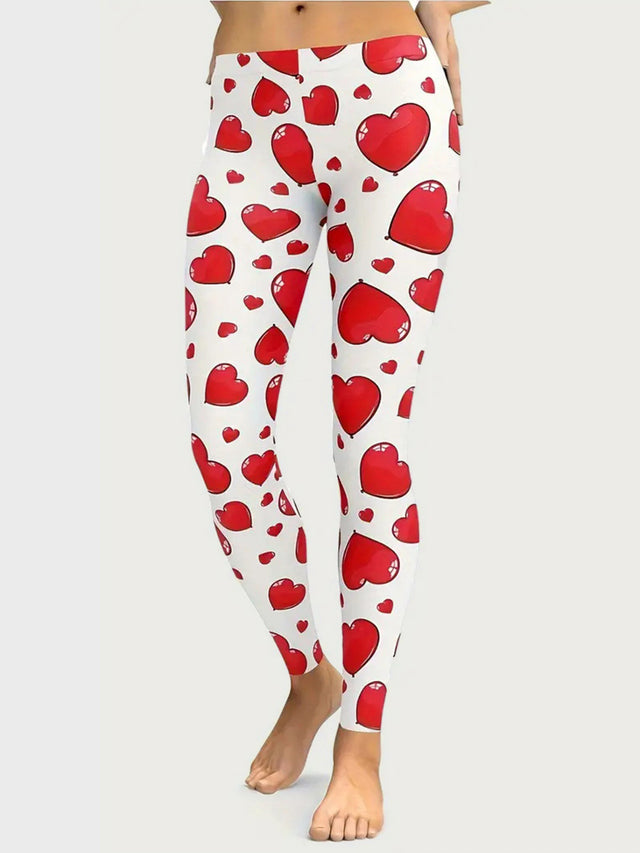 Heart Print Skinny Pants | Hanalas