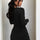 Side Drawstring Round Neck Long Sleeve Dress Trendsi Hanalas