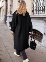 Pocketed Collared Neck Long Sleeve Coat