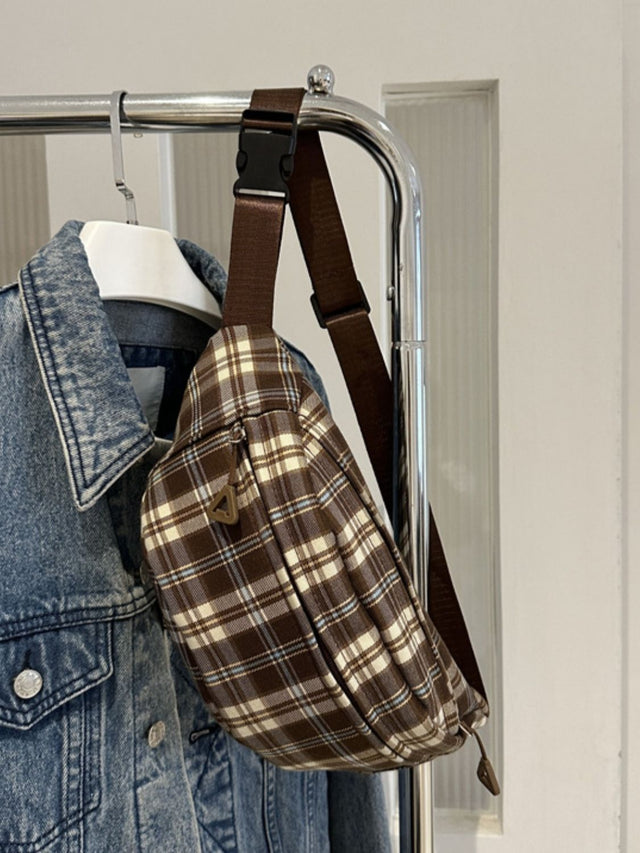 Plaid Adjustable Strap Crossbody Bag Trendsi Hanalas