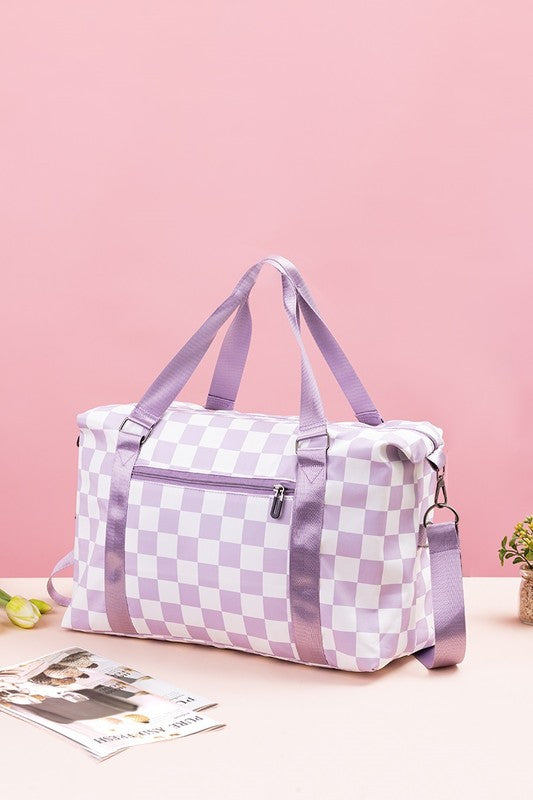 Zenana Checkered Multi-Pocket Travel Bag | Hanalas