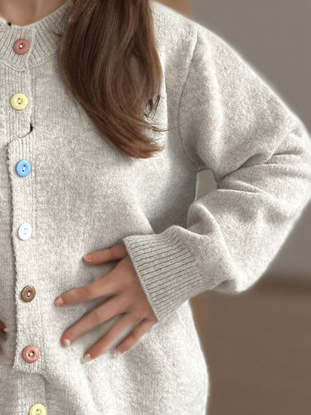 Button Down Long Sleeve Cardigan Trendsi Hanalas