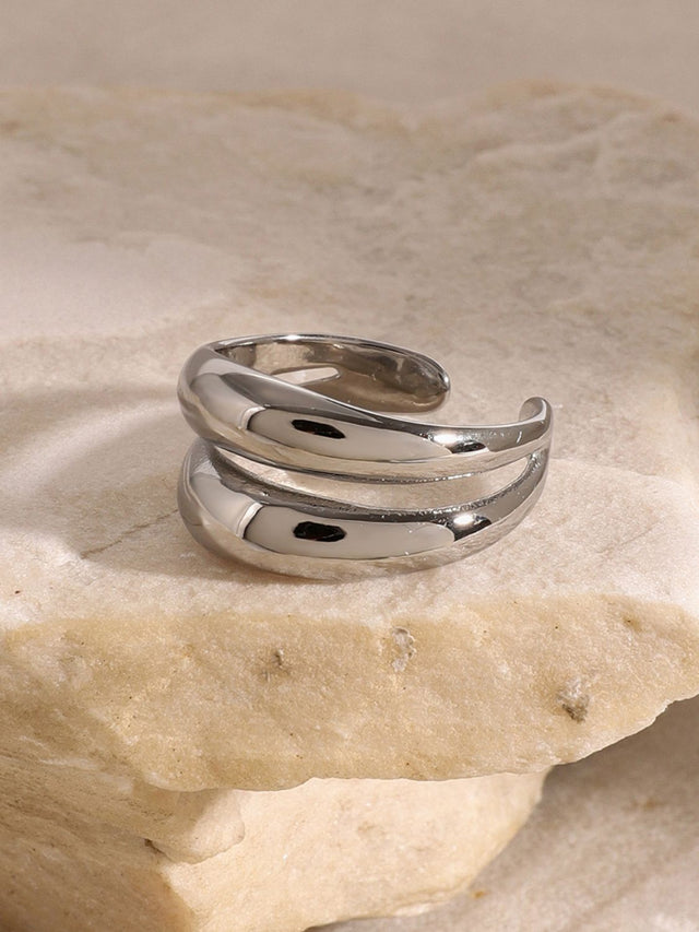 Stainless Steel Double-Layered Ring Trendsi Hanalas