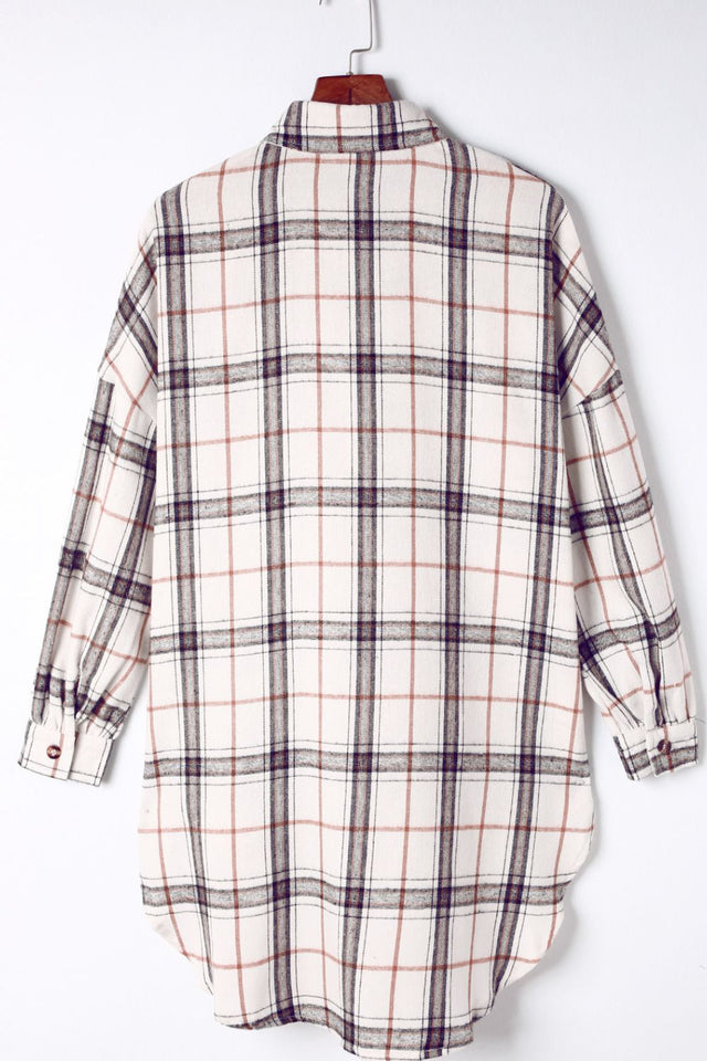 Plaid Button Up Long Sleeve Shacket | Hanalas