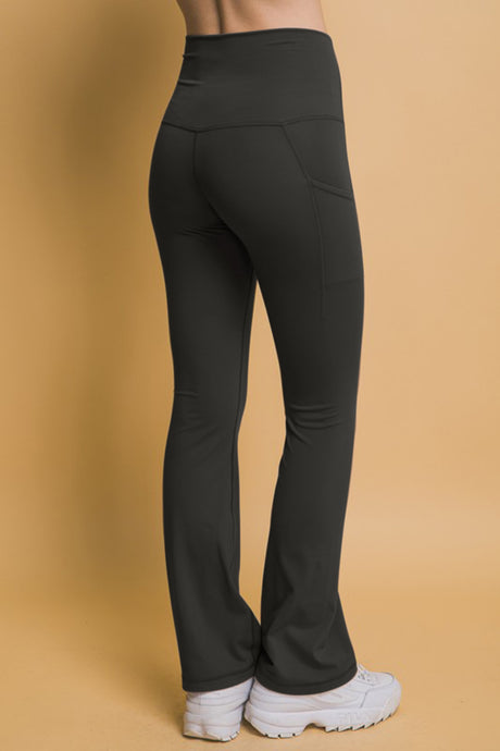 Love Tree High Waist Flare Active Leggings with Side Pockets | Hanalas