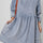 Cutout Round Neck Balloon Sleeve Denim Dress Trendsi Hanalas