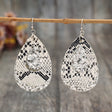 PU Leather Sequin Teardrop Earrings Trendsi Hanalas