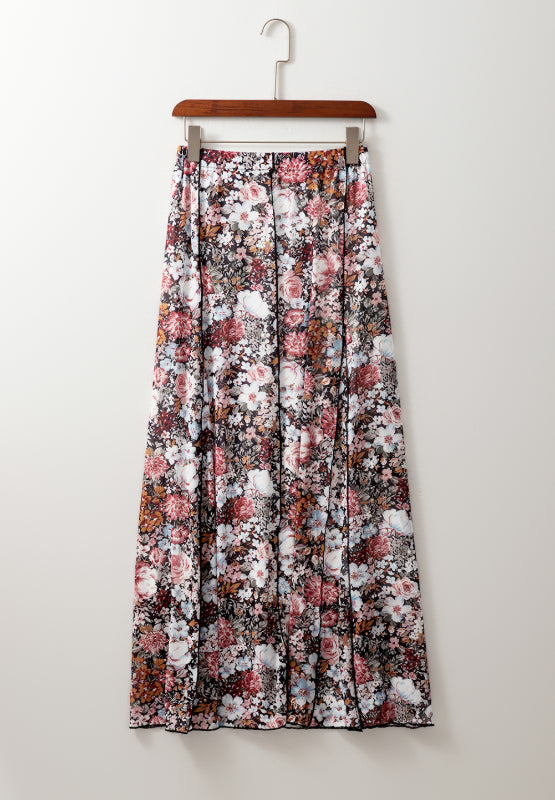 Floral Elastic Waist Maxi Skirt | Hanalas