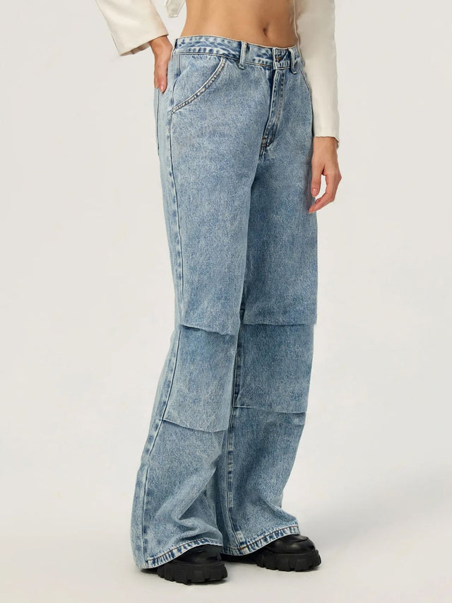 Wide Leg Jeans with Pockets | Hanalas