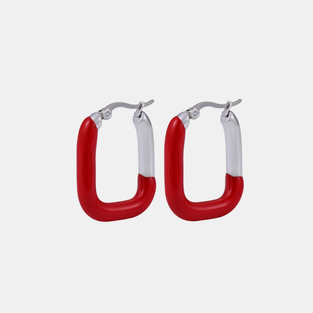 Stainless Steel Drip Oil Contrast Earring Trendsi Hanalas