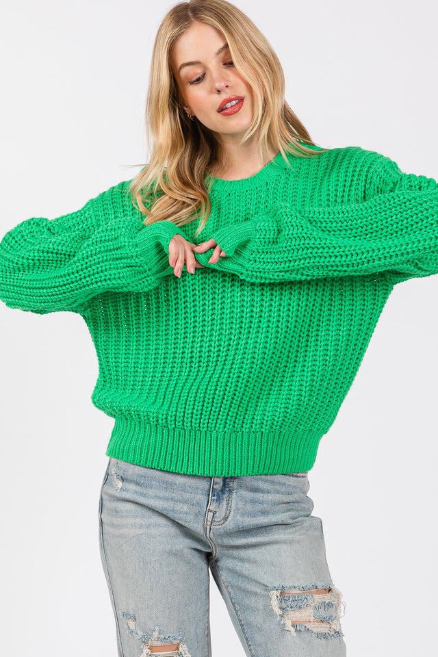 SAGE + FIG Round Neck Drop Shoulder Sweater | Hanalas