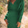 Cable-Knit Surplice Lantern Sleeve Sweater Dress Trendsi Hanalas