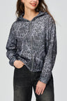 Pocketed Leopard Zip Up Hooded Jacket | Hanalas