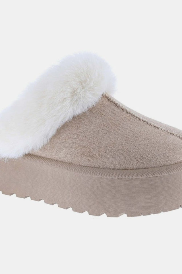 Weeboo Thick Bottom Fur Trim Snow Slippers Trendsi Hanalas